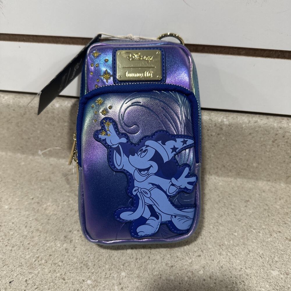 Loungefly Disney Fantasia Sorcerer Mickey Mouse Sling Bag Crossbody Purse NWT